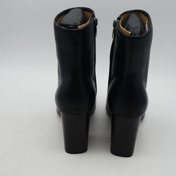 NEW Nine West Women's 9  Plumm Ankle Boot Black Leather Pointed Toe Heeled - Picture 3 of 7